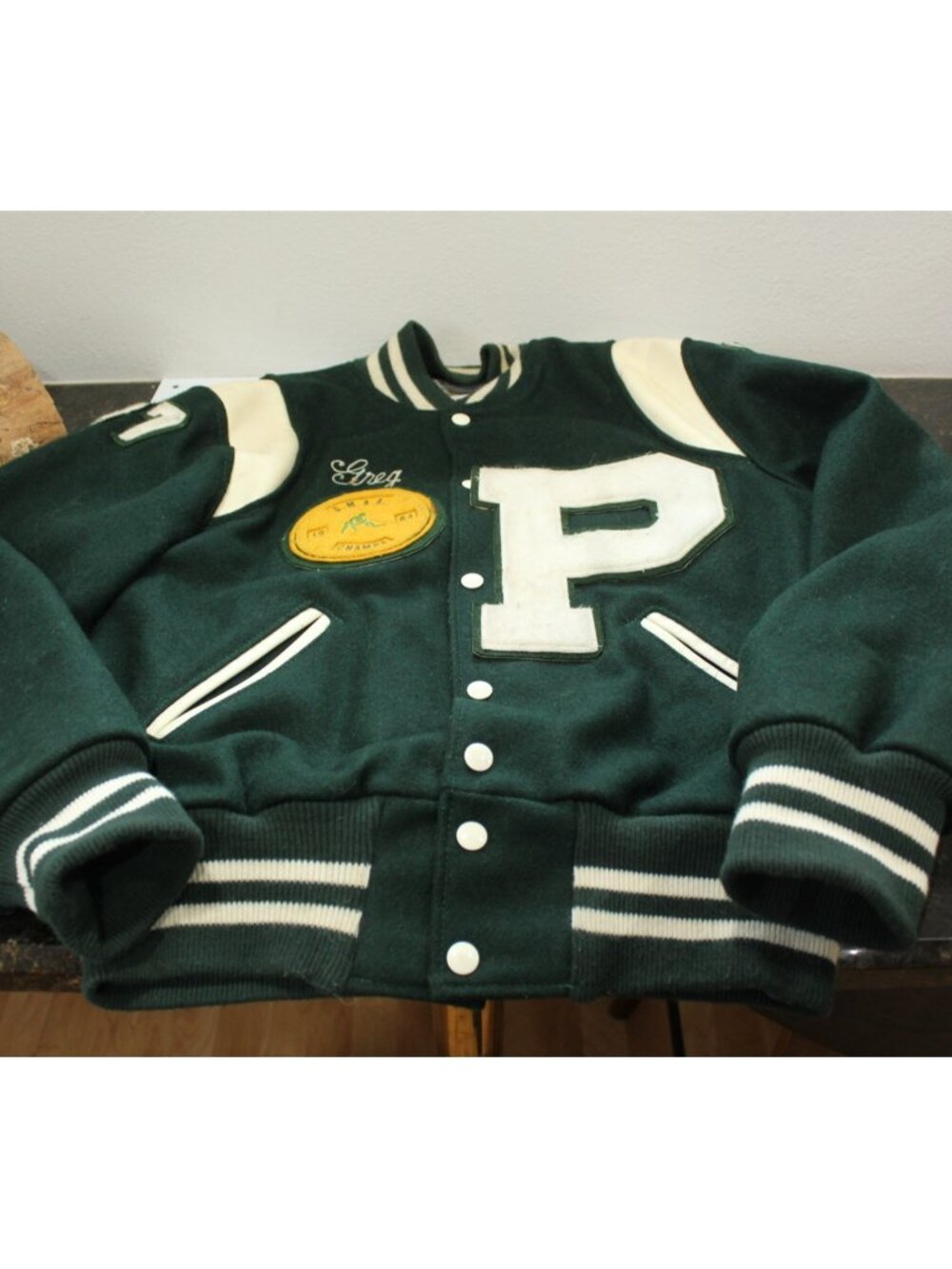 Vintage Letterman's Varsity Bomber Jacket High School Michigan 1984 Patch SZ 40